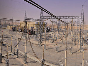 Panoramic view of a back to back HVDC Converter station