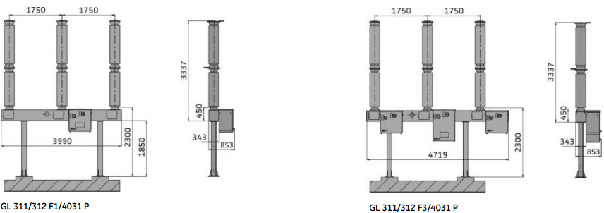 GL 310, 311 & 312 technical drawings