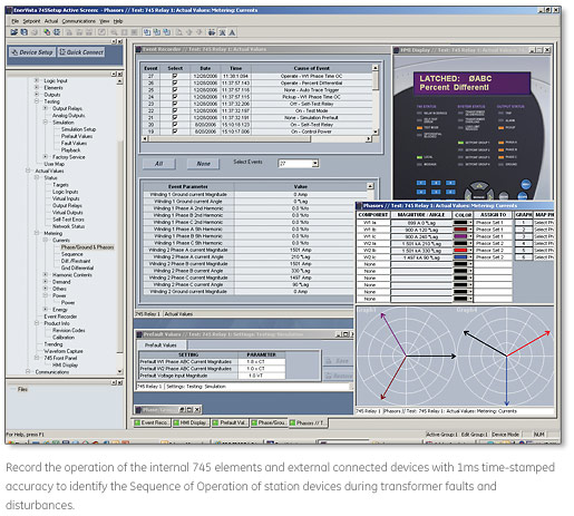 EnerVista software sample screen