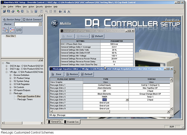EnerVista DA Controller - FlexLogic customized control schemes