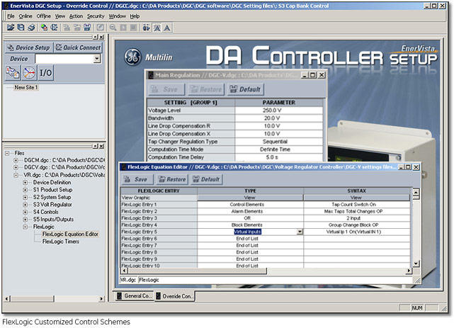 EnerVista DA Setup - FlexLogic customized control schemes