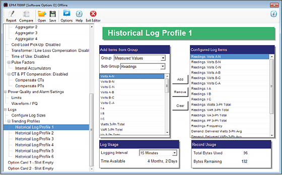 Configure up to 6 Historical Logs