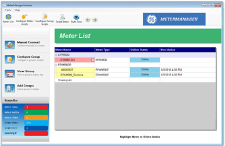 GE Communicator status meters