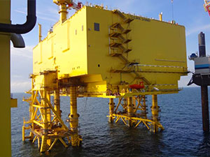 Converter platform DolWin gamma installed at sea DolWin3 offshore grid connection reaches an important milestone
