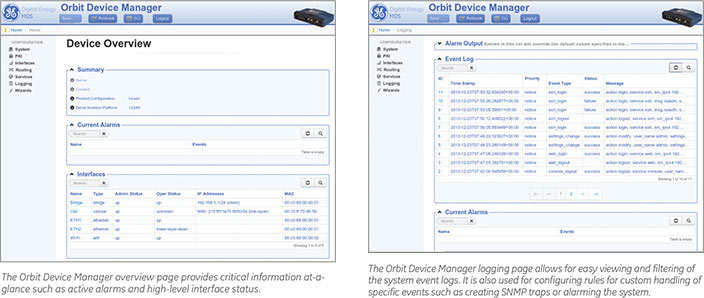 Sample Orbit Device Manager screenshots