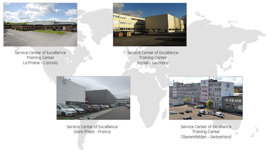 4 Worldwide Centers of Excellence - La Prairie (Canada), Kassel (Germany), Saint-Priest (France), Oberentfelden (Switzerland)